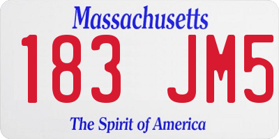 MA license plate 183JM5