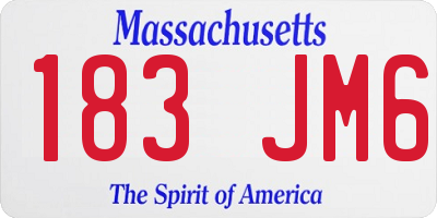 MA license plate 183JM6