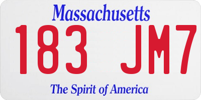 MA license plate 183JM7