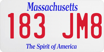 MA license plate 183JM8