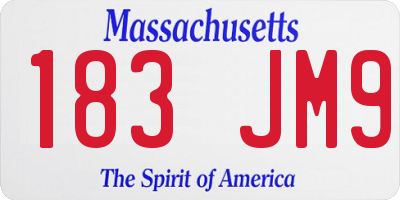 MA license plate 183JM9