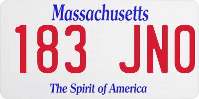 MA license plate 183JN0
