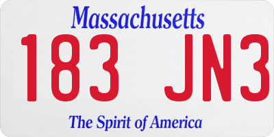 MA license plate 183JN3