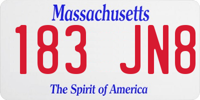 MA license plate 183JN8