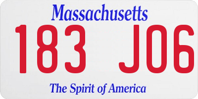 MA license plate 183JO6