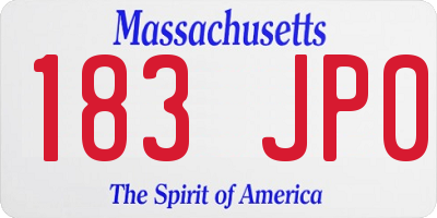 MA license plate 183JP0