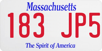 MA license plate 183JP5