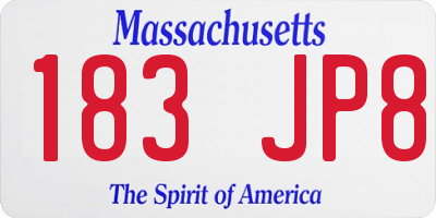 MA license plate 183JP8