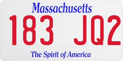 MA license plate 183JQ2