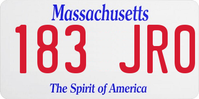 MA license plate 183JR0
