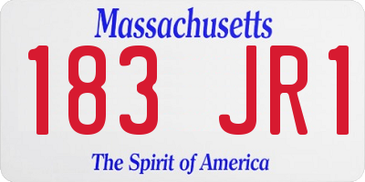 MA license plate 183JR1