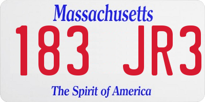 MA license plate 183JR3