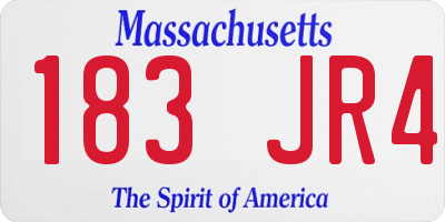 MA license plate 183JR4