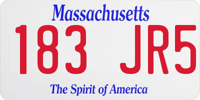MA license plate 183JR5