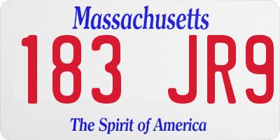 MA license plate 183JR9