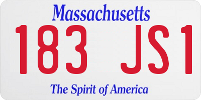 MA license plate 183JS1