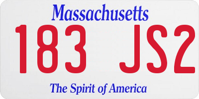 MA license plate 183JS2