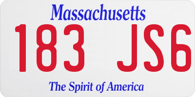 MA license plate 183JS6