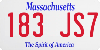 MA license plate 183JS7