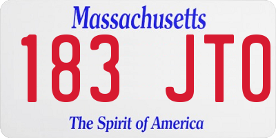 MA license plate 183JT0