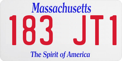 MA license plate 183JT1