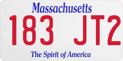 MA license plate 183JT2