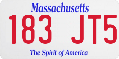 MA license plate 183JT5