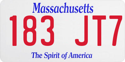 MA license plate 183JT7