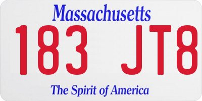 MA license plate 183JT8
