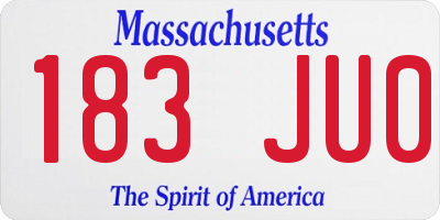 MA license plate 183JU0