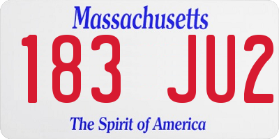 MA license plate 183JU2