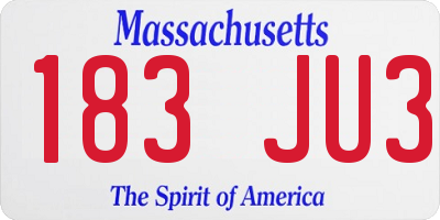MA license plate 183JU3