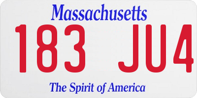 MA license plate 183JU4