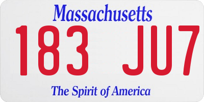 MA license plate 183JU7