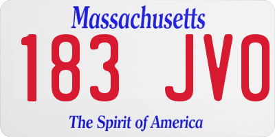 MA license plate 183JV0