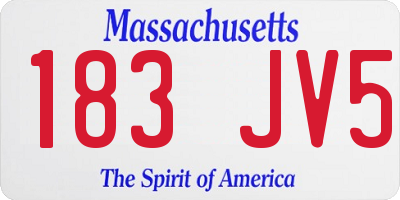 MA license plate 183JV5