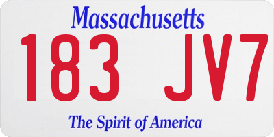 MA license plate 183JV7