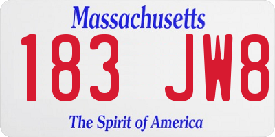 MA license plate 183JW8