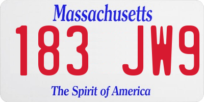MA license plate 183JW9