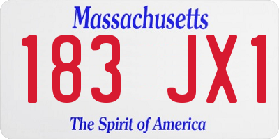 MA license plate 183JX1