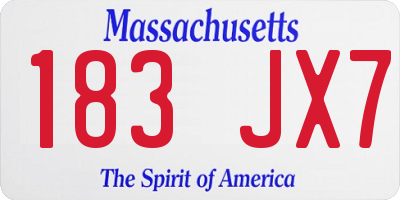 MA license plate 183JX7