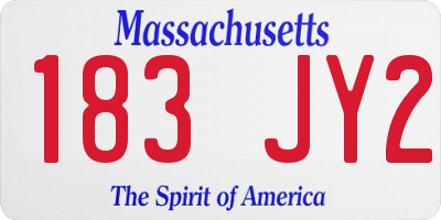 MA license plate 183JY2