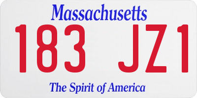 MA license plate 183JZ1