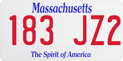 MA license plate 183JZ2
