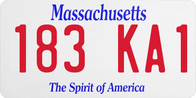 MA license plate 183KA1