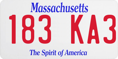 MA license plate 183KA3