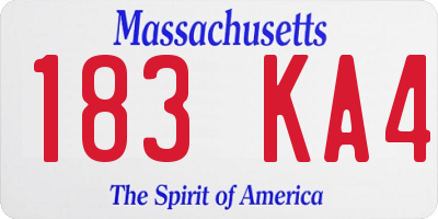 MA license plate 183KA4