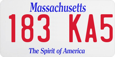 MA license plate 183KA5