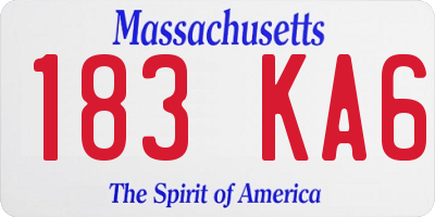 MA license plate 183KA6