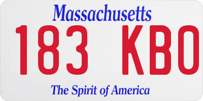 MA license plate 183KB0